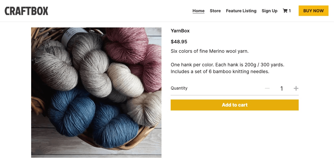 null Craft Box Template: Strikingly's Ecommerce Feature is Easy to Use